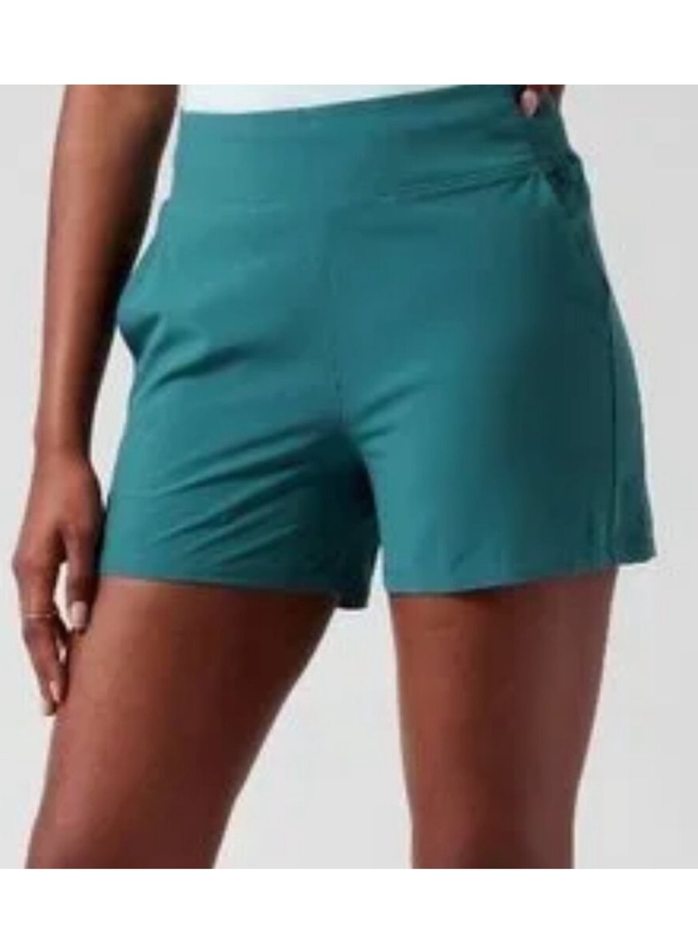 Athleta Brooklyn Shorts Teal Size 2 Featherweight Stretch Travel Athletic Casual